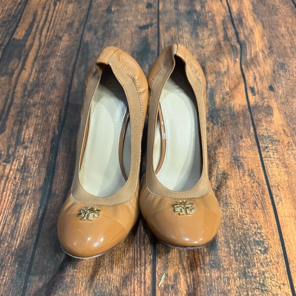 TORY BURCH Jolie Leather 75mm Pump Block Heel in Royal Tan 11 - Picture 4 of 12